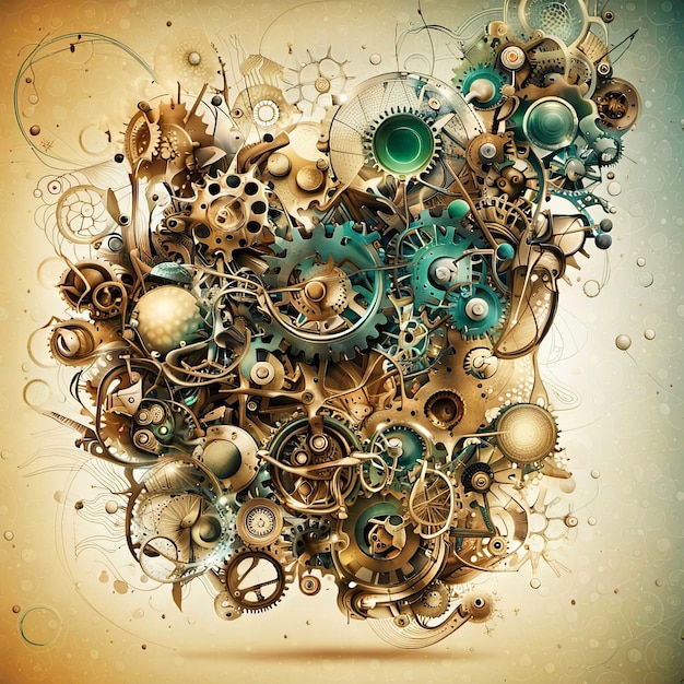 Abstract background with a mix of organic and mechanical elements AI generated