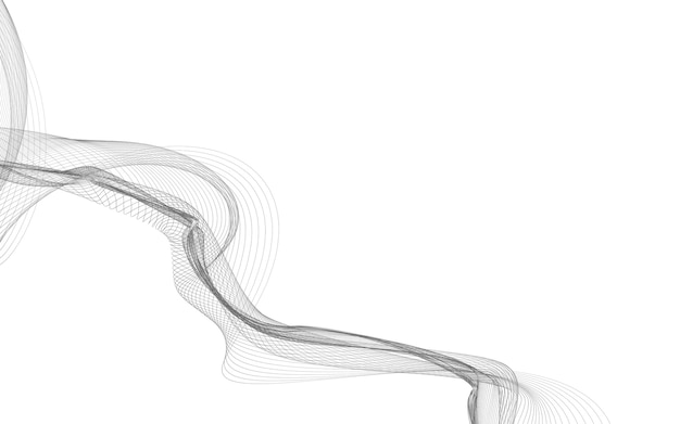 Foto sfondo astratto con linee d'onda monocromatiche su sfondo bianco. sfondo di tecnologia moderna.
