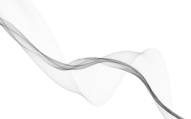 Foto sfondo astratto con linee d'onda monocromatiche su sfondo bianco