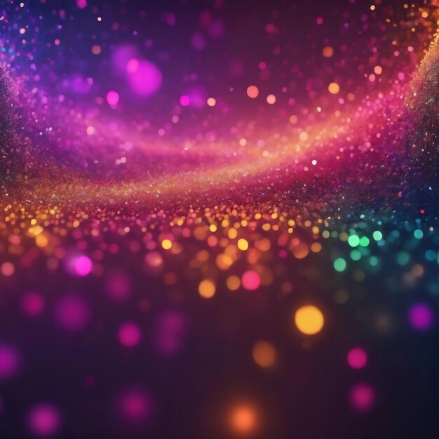 Abstract background with moving and flicker particles backdrop of bokeh