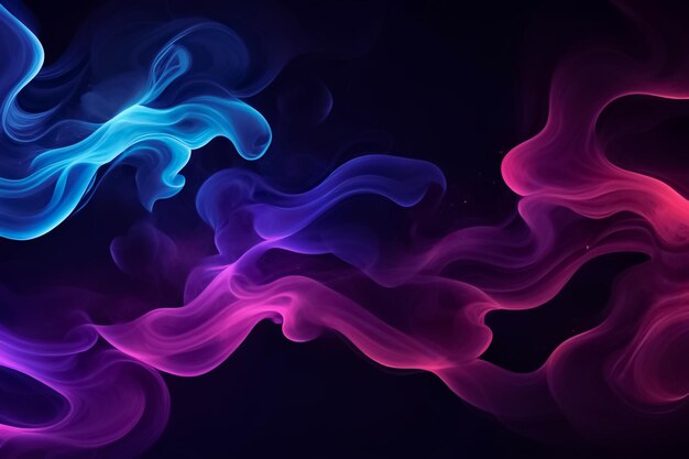 Photo abstract background with neon colored smoke in the form of waves element for design