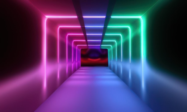 abstract background with neon glowing lines