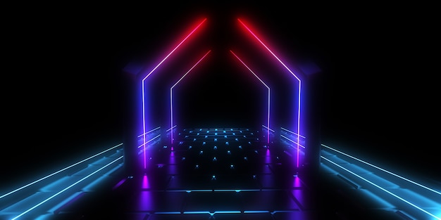 abstract background with neon lights