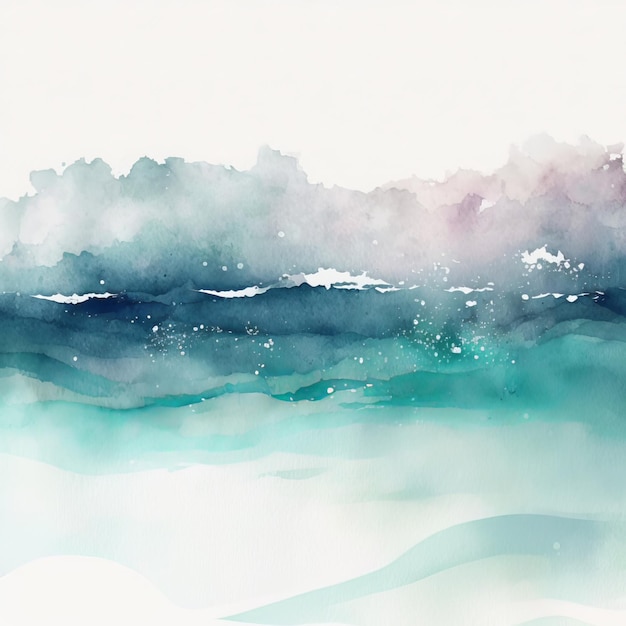 Abstract background with an ocean themed watercolour texture