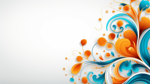 an abstract background with orange and blue swirls