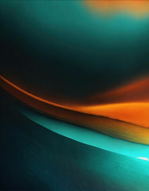 Photo abstract background with orange and blue waves ai generative