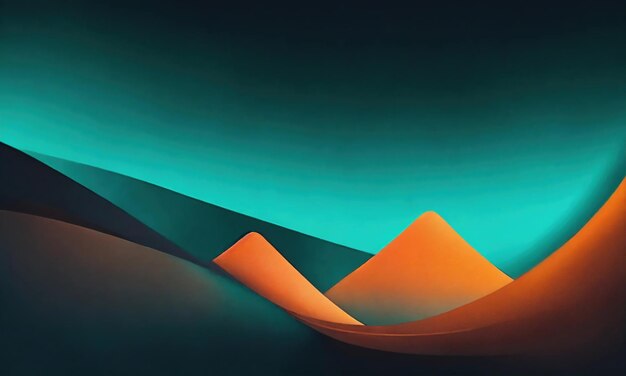 abstract background with orange and blue waves ai generative