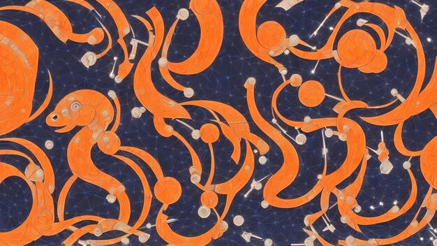 Abstract background with orange patterns