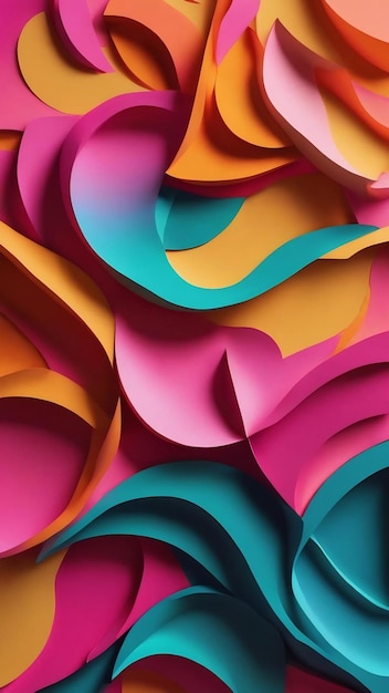 Abstract background with paper cut shape colorful carving art