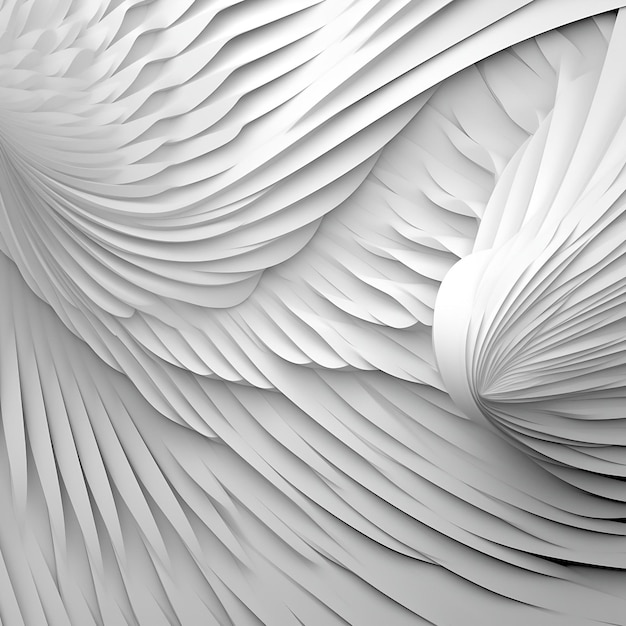 Abstract background with paper wave detailed feather rendering intricate architectures abstract structures soft shadowing gentle lightening