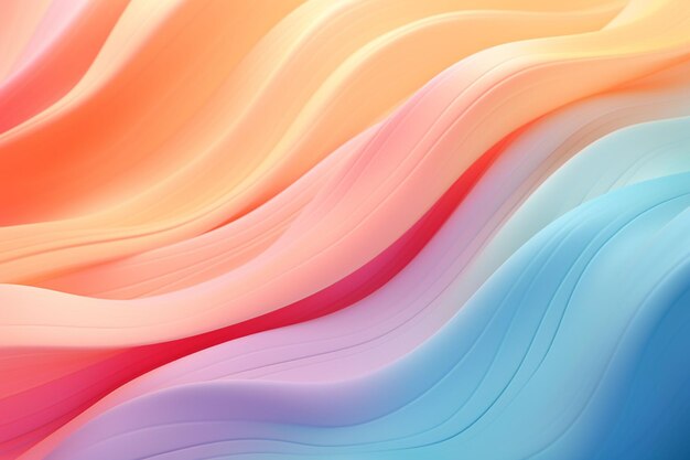 Photo abstract background with pastel colors and curved lines in watercolor style ai generated