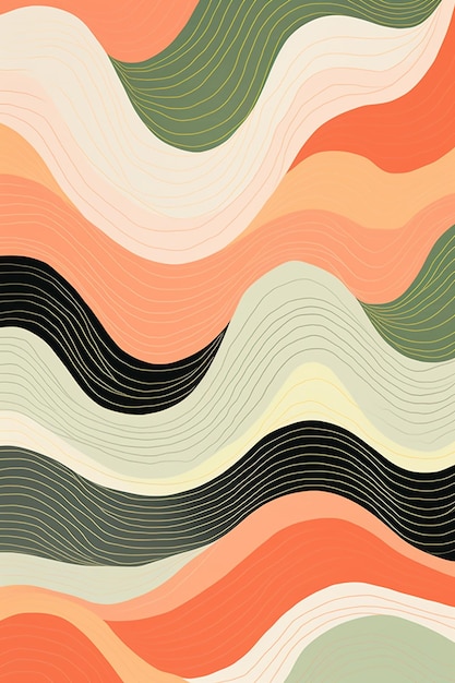 Abstract background with a pattern of waves and the text