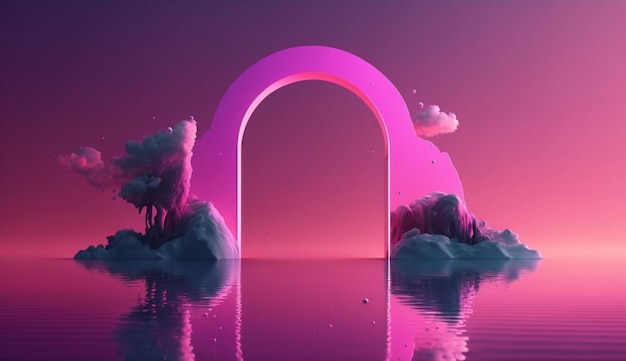 Abstract background with pink cloud generative Ai