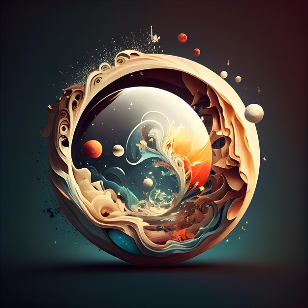 Abstract background with planet and space illustration eps10