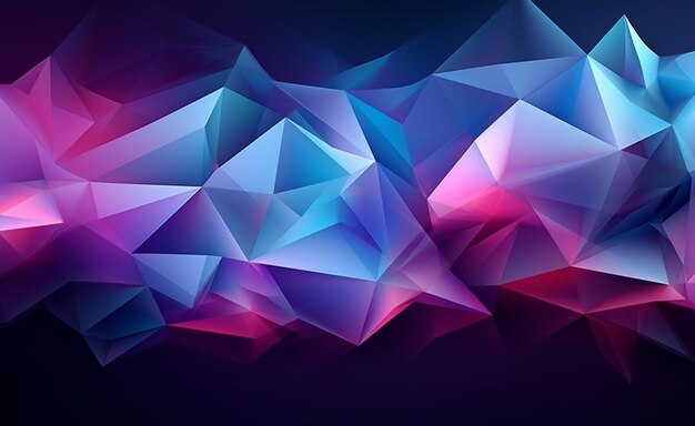 Фото Абстрактный фон с многоугольными формами в синем и розовом генеративном ai