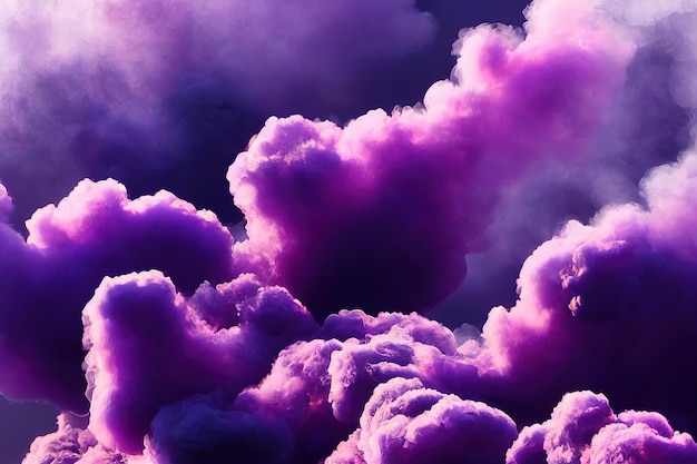 濃い紫色の煙のパフと抽象的な背景