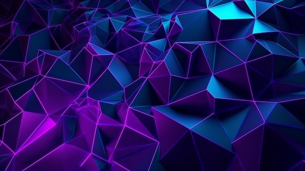 An abstract background with purple and blue triangles Generative ai