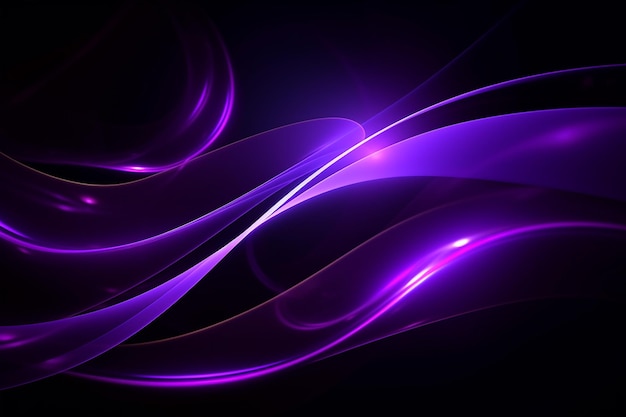 写真 紫色のデジタル波を黒に描いた抽象的な背景 生成ai画像