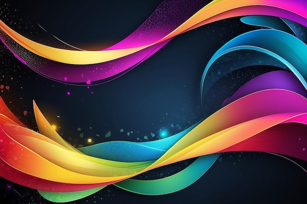 abstract background with rainbow coloured flowing waves