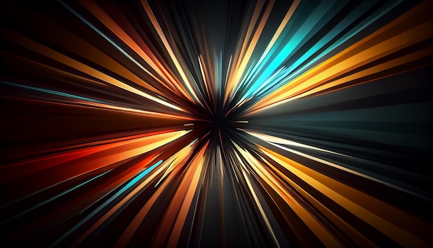 Abstract background with rays of light and energy that radiate outward from the center Generative AI