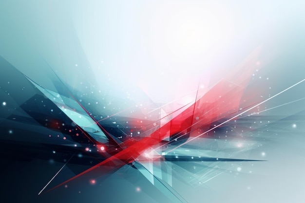 Abstract background with red and blue lines and stars generative ai