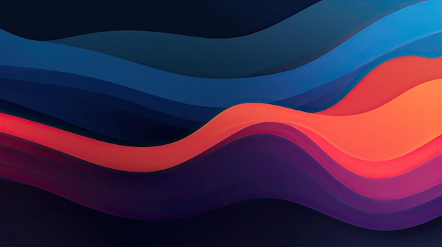 Abstract background with red and blue wavy lines