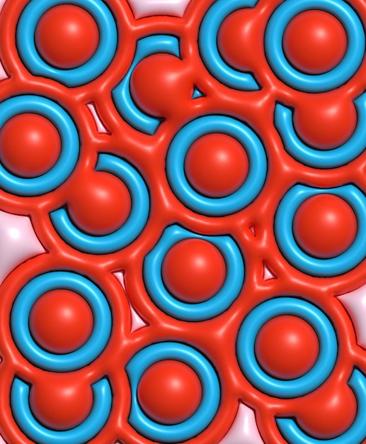 Abstract background with red circles 3D rendering illustration