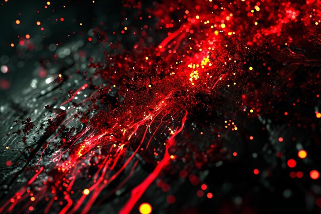 Photo abstract background with red particles