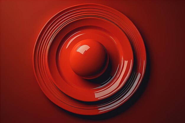 Photo abstract background with red sphere in the center generative ai