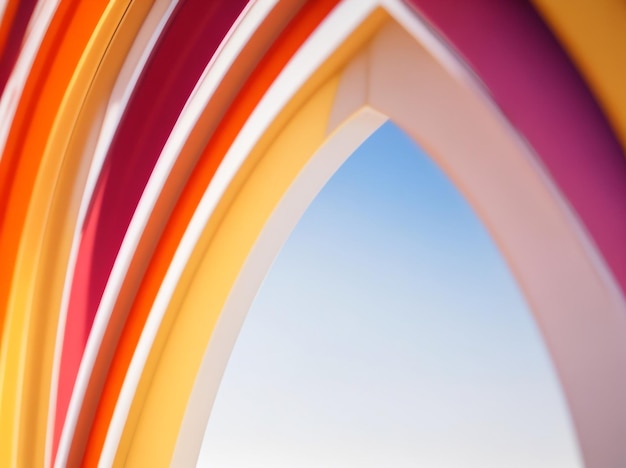 Abstract background with ribbed arch in bright