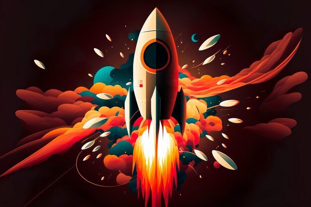 Abstract background with rocket business