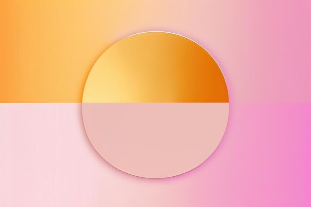 Abstract background with round colorful space pink yellow and gold colors 3D