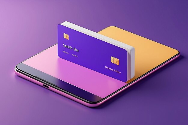 Photo abstract background with a search bar on a purple background the concept of online shopping online store bank card packages purchases delivery mock up 3d rendering