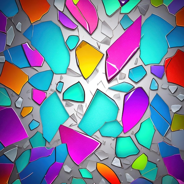 Abstract background with shattered glass effect and fragmented shapes