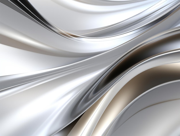 abstract background with silver and white metal waves futuristic wallpaper design