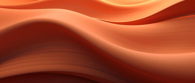 砂漠の砂丘を思い出させるオレンジ色の赤と黄色の色で 滑らかな波が流れている抽象的な背景