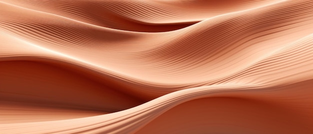 Abstract background with smooth flowing waves in shades of orange red and yellow reminiscent of desert dunes