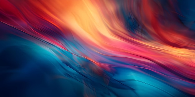 Abstract background with smooth lines in blue orange and red colors Ai Generated