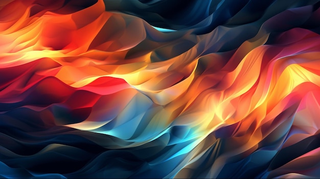 abstract background with smooth lines in blue orange and red colors