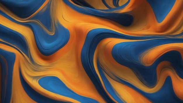Photo abstract background with smooth lines in blue orange and yellow colors