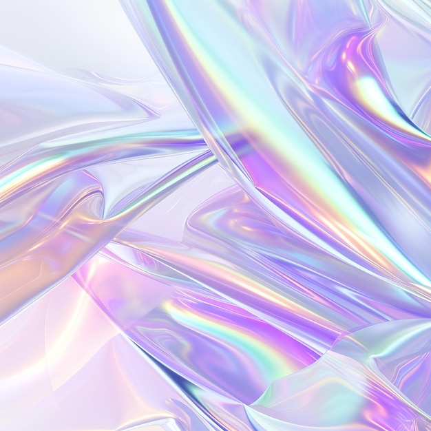 abstract background with smooth lines in iridescent rainbow colors