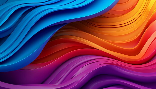 abstract background with smooth lines in orange blue and red colors