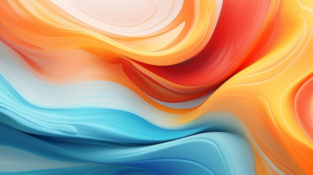 abstract background with smooth lines in orange blue and yellow colors