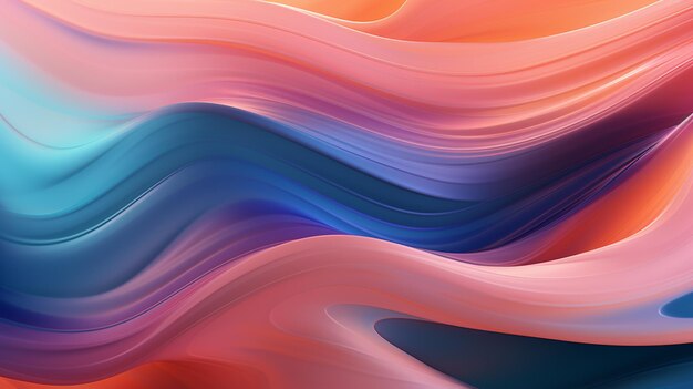 abstract background with smooth lines in orange blue and yellow colors