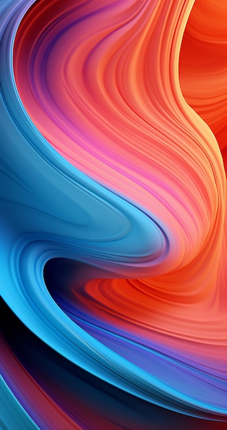 Abstract background with smooth lines in red blue and orange colors