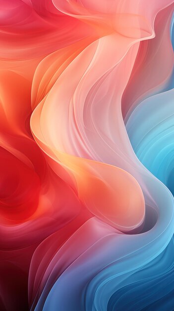 abstract background with smooth lines in red orange and blue colors