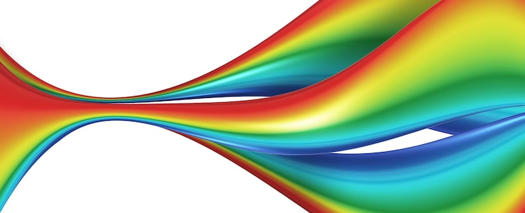 Photo abstract background with smooth rainbow waves