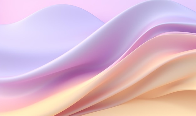 Abstract background with smooth smooth waves in pastel colors generative ai