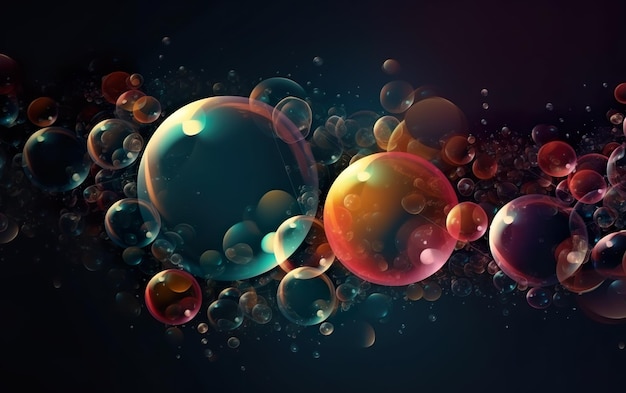 Abstract background with soap bubbles AI Generative AI