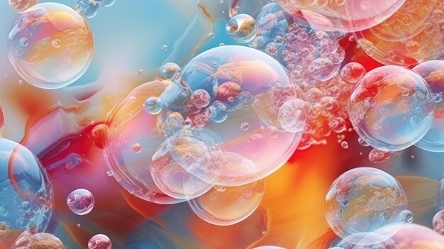 Abstract background with soap bubbles generative ai